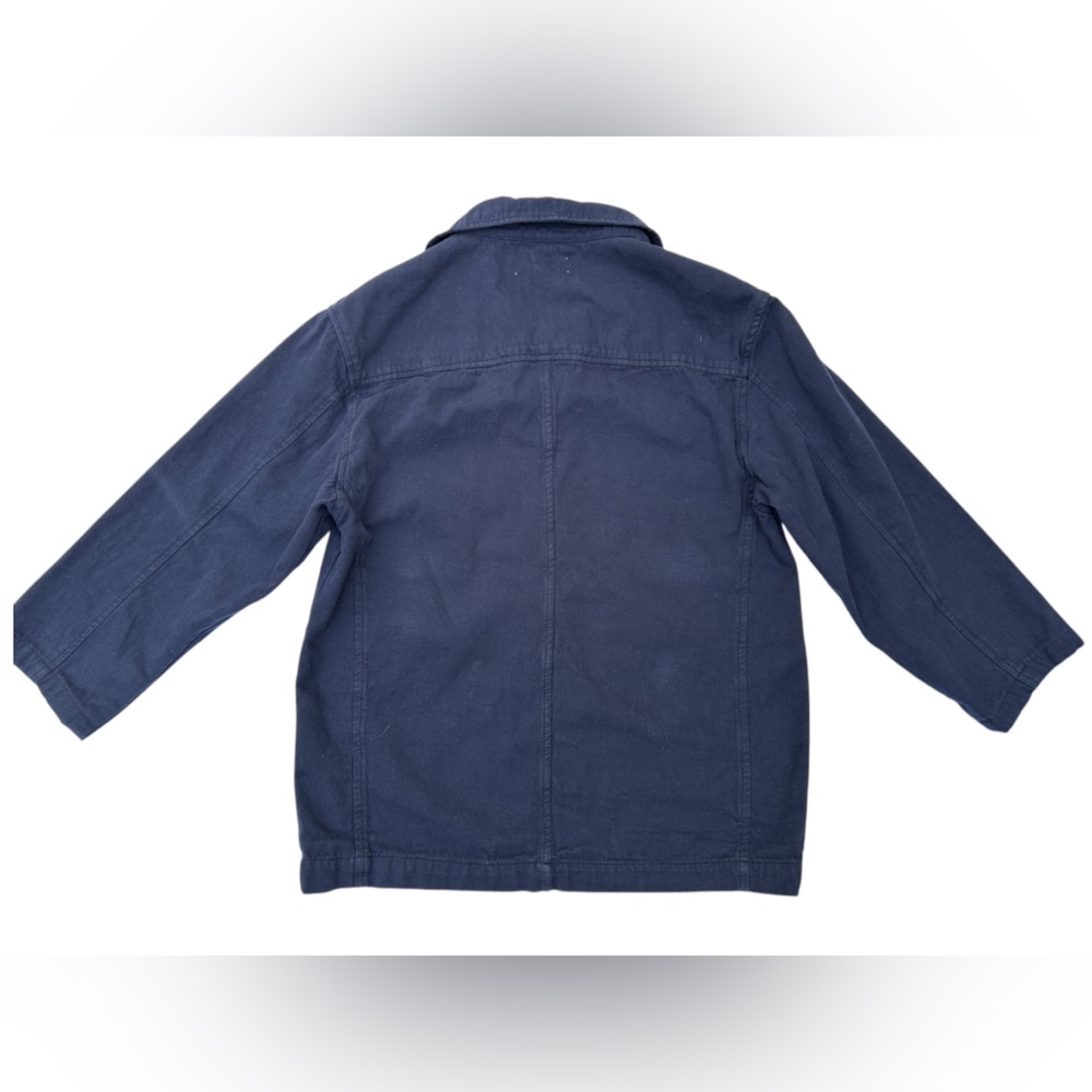 Zara NWOT Women’s Cotton Linen Blend Button Up Navy Jacket Size: 13-14 - Picture 5 of 7